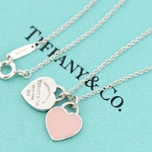 Tiffany & Co. Double Heart Tag Pendant Necklace